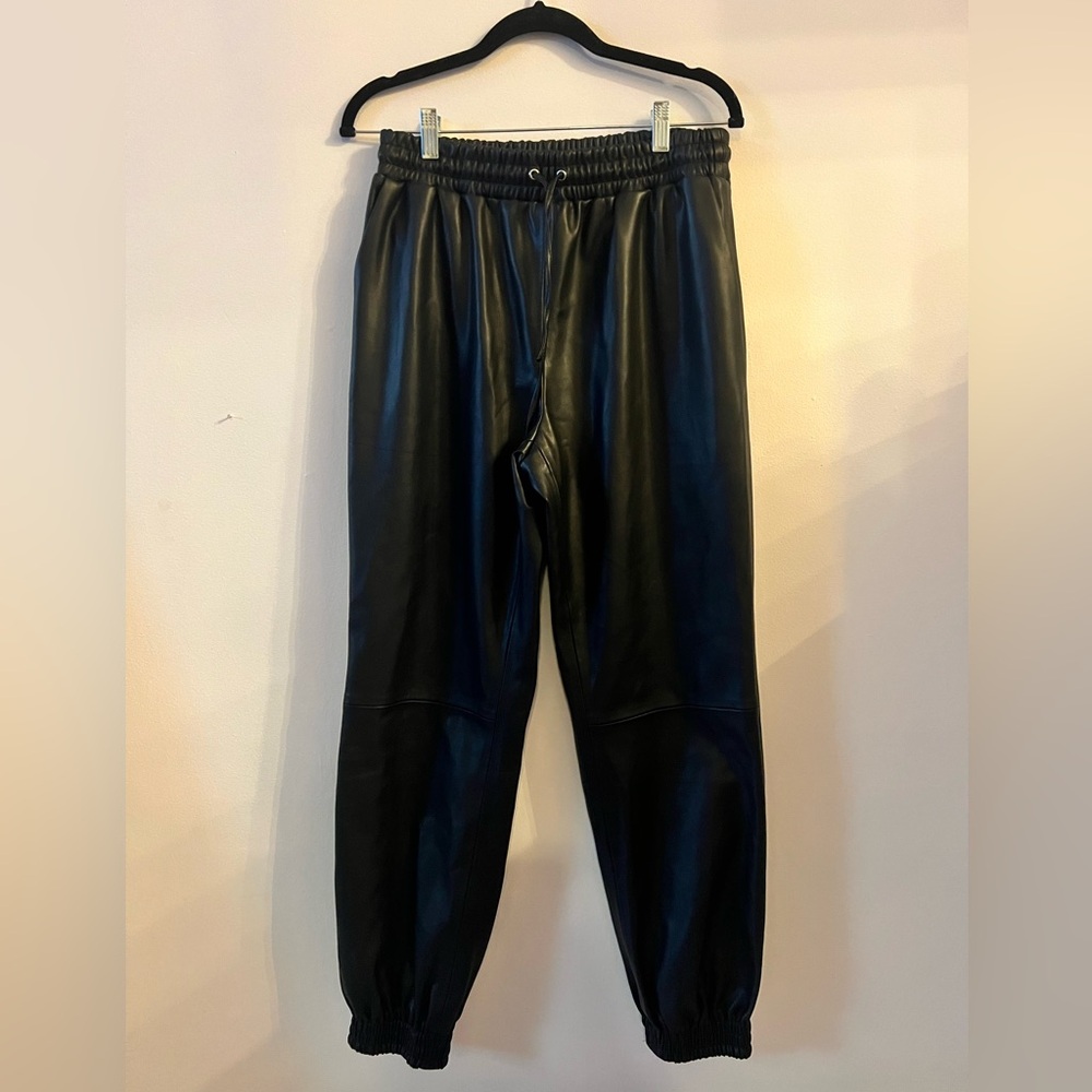 Mango Ming faux leather joggers